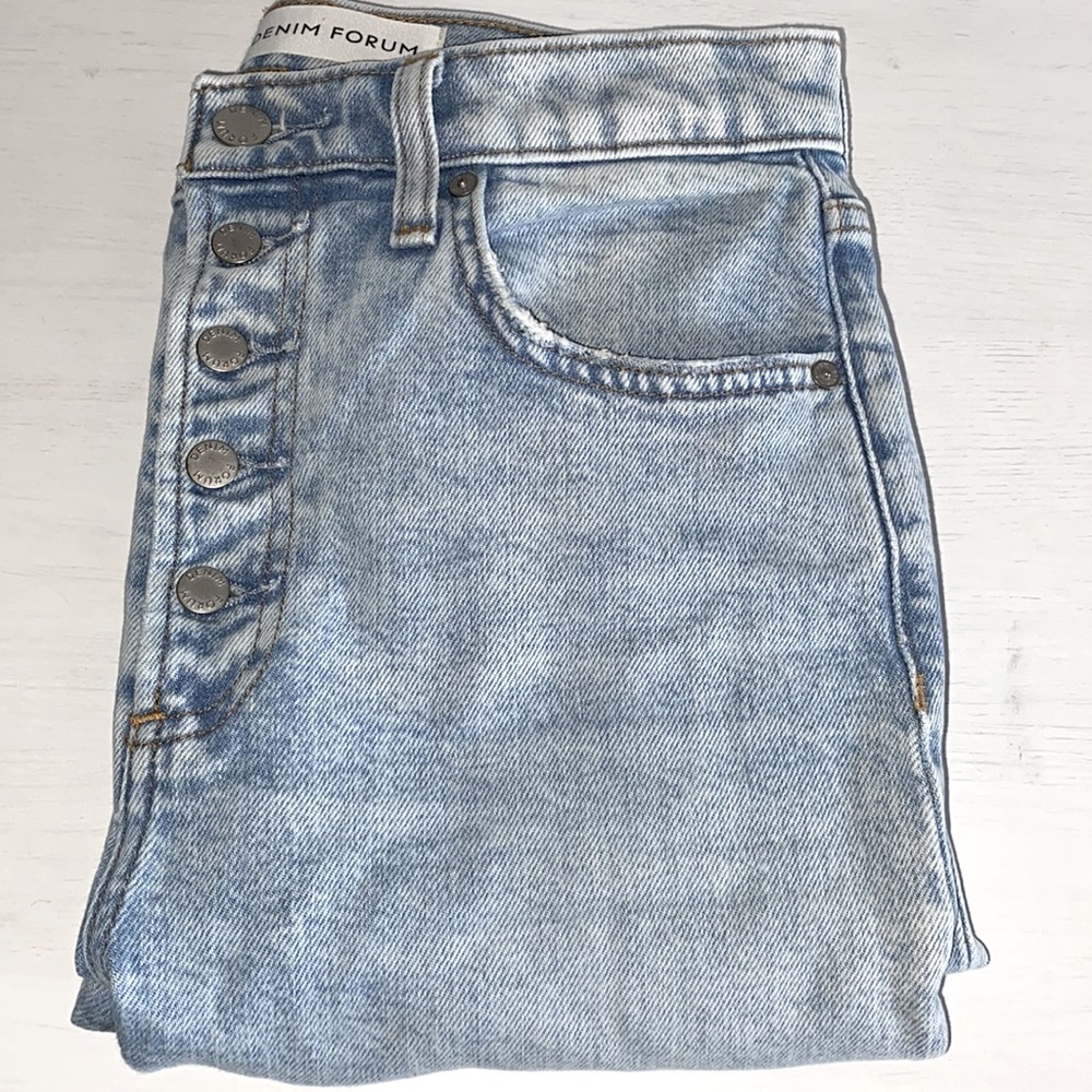 Denim Forum Yoko High Rise Slim Exposed Button Fly